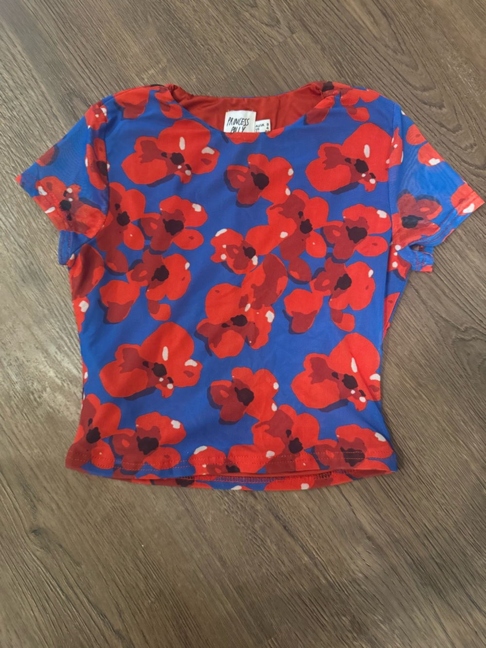 Princess Polly Blue and Red Floral Top